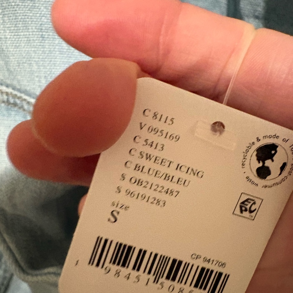 Free People We The Free Lemon Denim Jacket Small Sweet Icing NWT - Picture 7 of 7